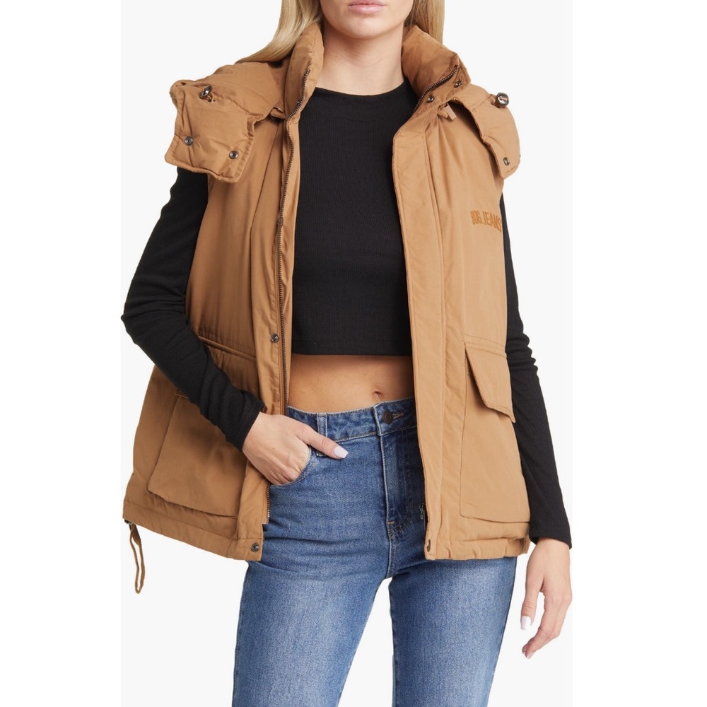 BDG Urban Outfitters Tan Hooded Vest